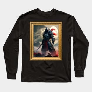 Japanese Monster Dragon Samurai Ninja Vintage Landscape Movie Artist Fan Frame Long Sleeve T-Shirt